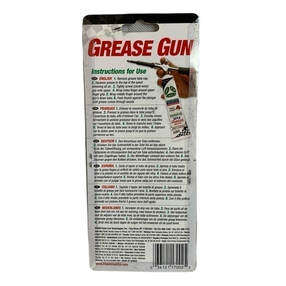 New Finish Line GREASE GUN All Standard Grease Tubes Gun Hangable Gun - Picture 2 of 2